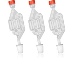 EXCITAT Fermentatiebuizen - 3 stuks - Transparante gistingscontainer - Fermentatieballon met waterslot - Kunststof gistingsbuizen - Fermentatieballonnen geschikt voor het brouwen van bier, wijn en het fermenteren van zuurkool
