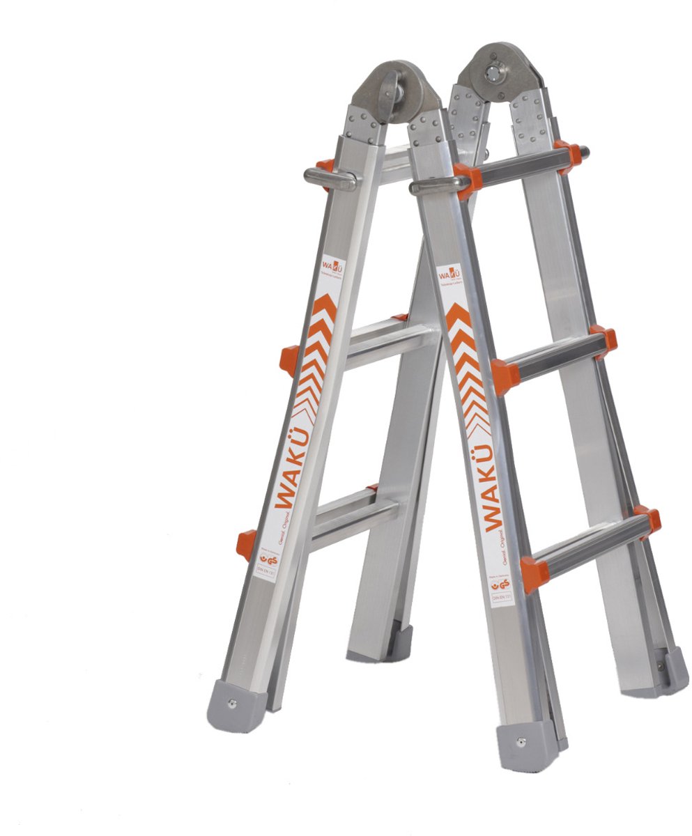 Little Jumbo Waku Model 0 Telescopische vouwladder - max. werkhoogte 3.48m - 4x3 sporten