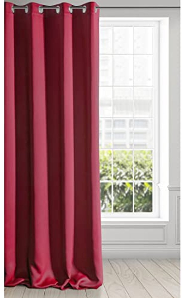 Zijden Verduisteringsgordijn 135x250 cm - Elegant Rood