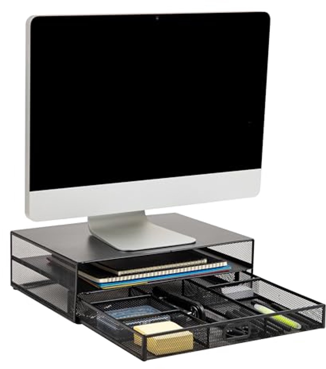 All-in-One Bureau Organizer en Monitorstandaard voor Studenten en Kantoorbehoeften