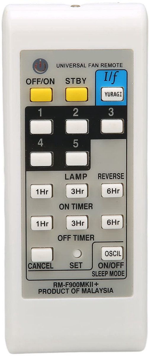 Universele afstandsbediening voor elektrische ventilator, vervangende afstandsbediening voor elektrische ventilator, toetsen met hoge elasticiteit, detectie van meerdere hoeken, geschikt (RM-F900MK)