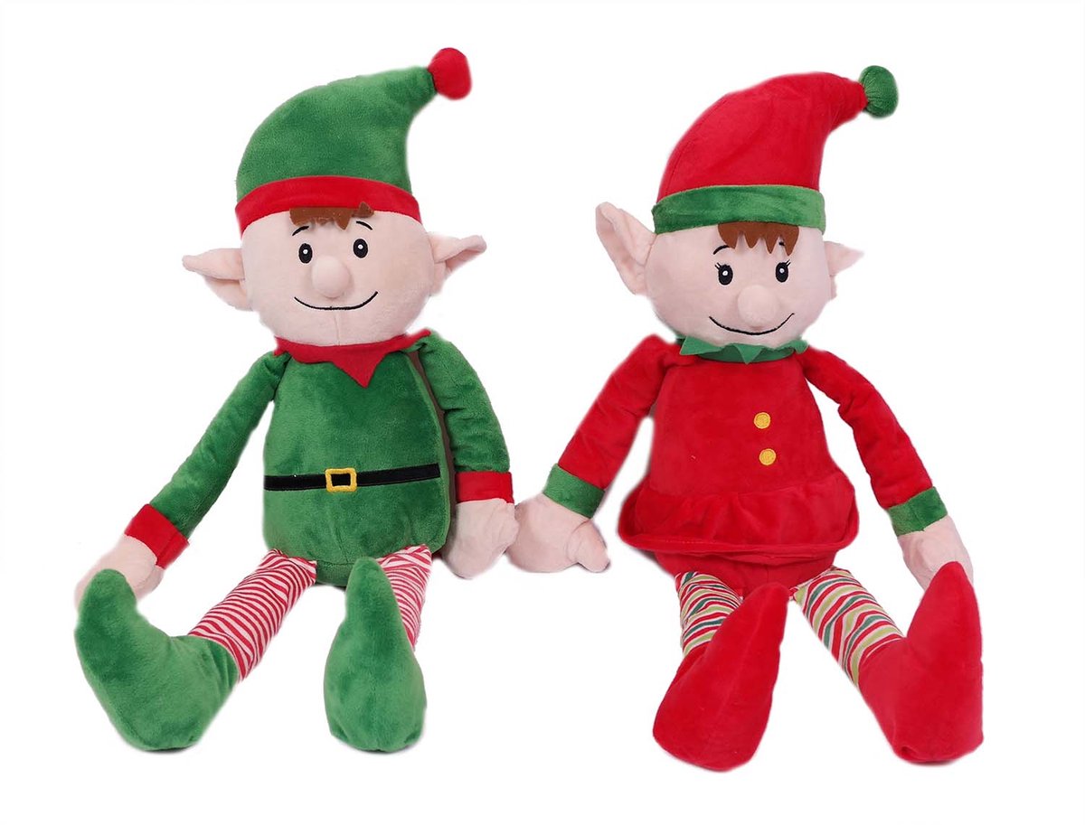PIA Soft Toys - Set van 2 Pluche Elf Knuffels - 2 ass.- 40 cm