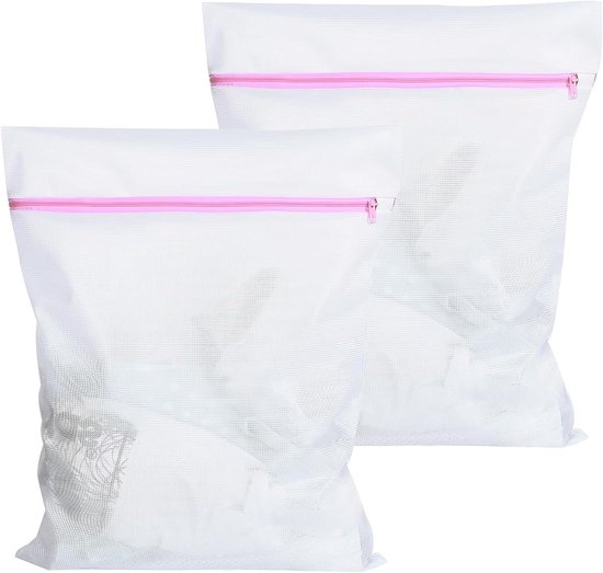 OTraki Wasnet Wasmachine Waszak Mesh Waszak Waszakken met Handvat Rits Wasnet voor Ondergoed Blouse Overhemden 40 x 50 cm Pakket van 2