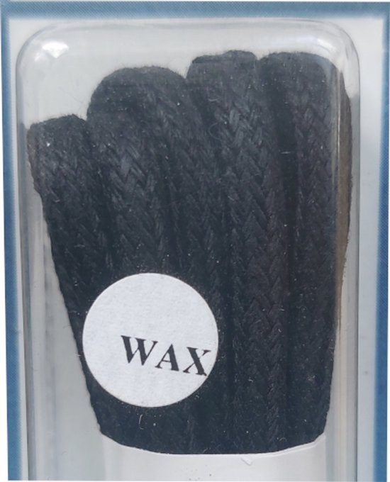 Lacet Cordial - Zwart - Rond Épais - Cire - Longueur 90 cm - Épaisseur 4 mm - Lacet