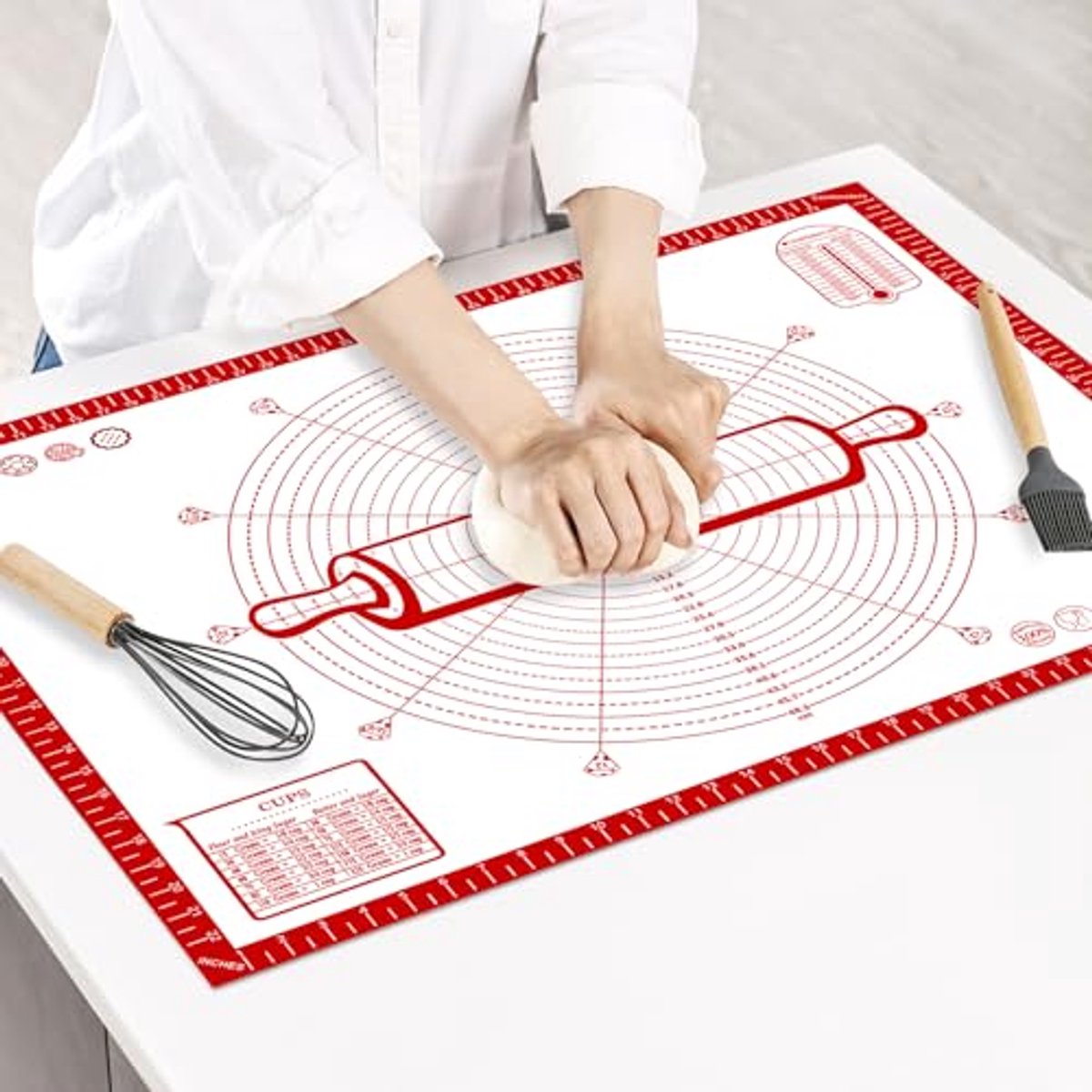 Grote Silicone Bakmat 80 x 60 cm - Anti-aanbak Bakmat voor De Oven, Kneedmat voor Deeg, Fondant en Gebak