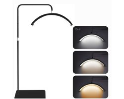 Fubzz Halve Maan LED Lamp - Professionele Beautysalon lamp - Make-Up - Verstelbaar 125–180 cm - Met Telefoon Houder & Afstandsbediening