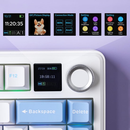EPOMAKER X AULA F75 MAX - Bruin / Karamel - Mechanisch Draadloos Toetsenbord Rgb 75 Qwerty Gaming Keyboard Leobog Reaper Switch