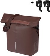 Basil City - Fietsshopper - MIK Hooks - Enkele Fietstas - 14-16 Liter - Waterafstotend - Reflectiedetails - Roasted Bruin