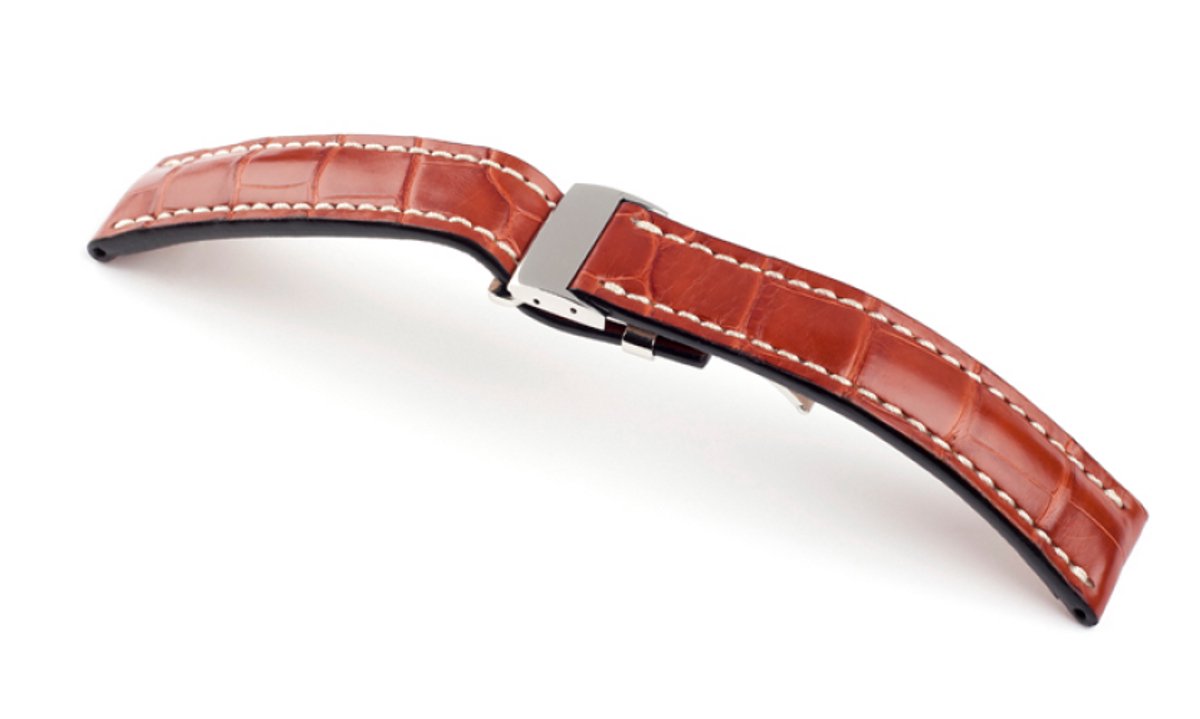 Horlogeband Aero Cognac - Leer - 22-20mm
