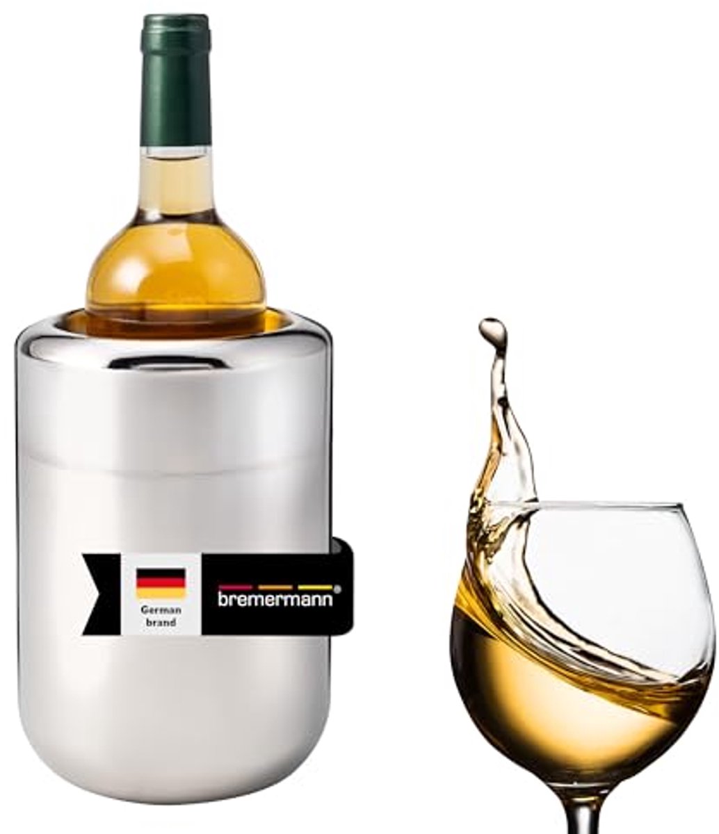 Roestvrijstalen flessenkoeler voor 750 ml flessen met actieve koeling