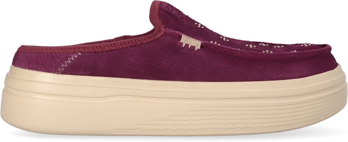 HEYDUDE - Austin Lift Suede Stud Dames Instappers Fig Purple - Maat 41