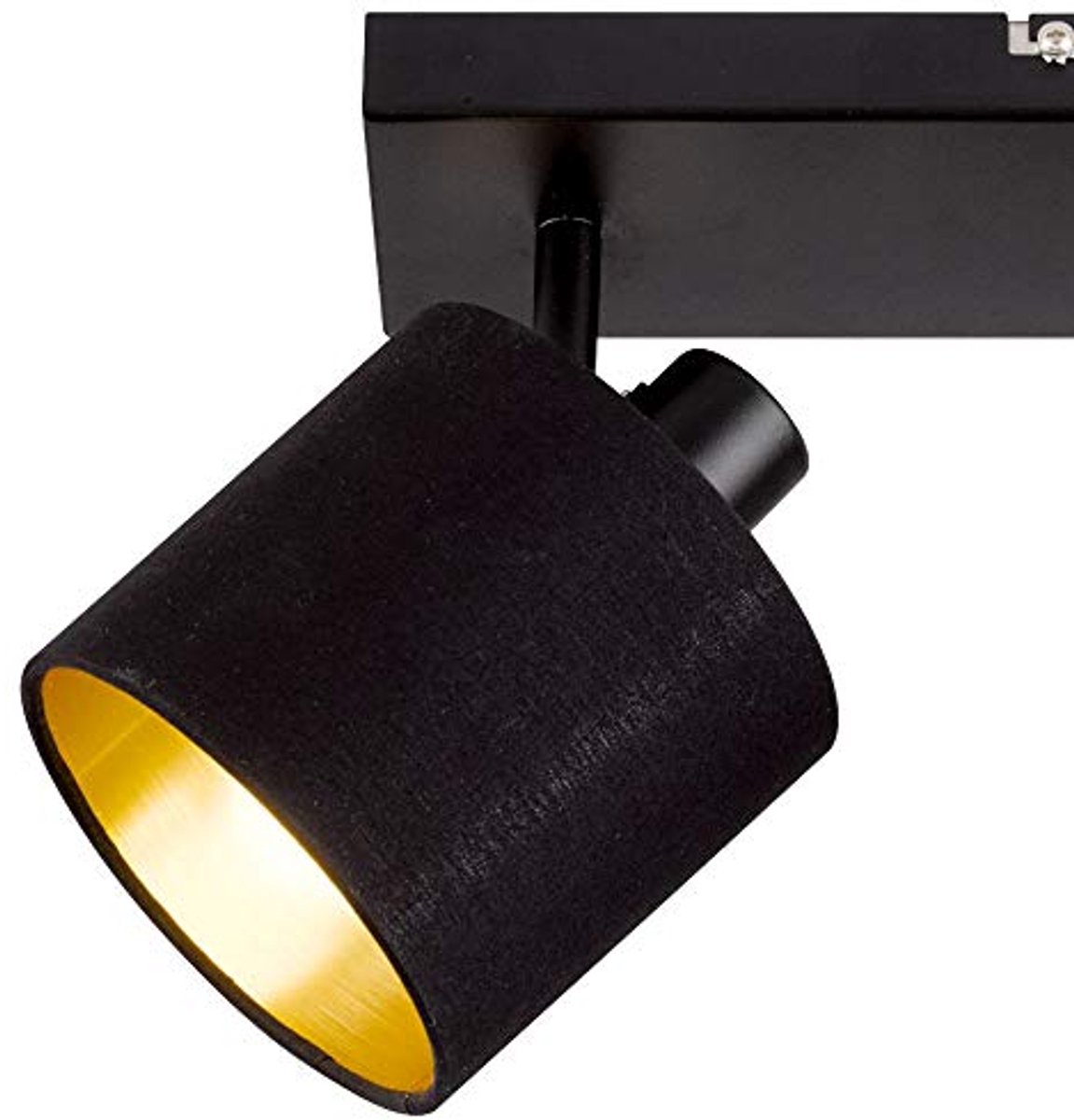 Spotbalk in Mat Zwart en Goudkleurige Afwerking voor Stijlvolle Verlichting