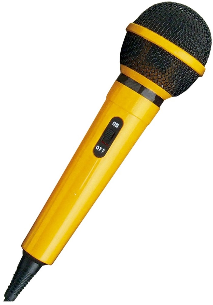 Mr Entertainer bedrade karaoke microfoon - 6,35mm Jack / geel - 2,8 meter
