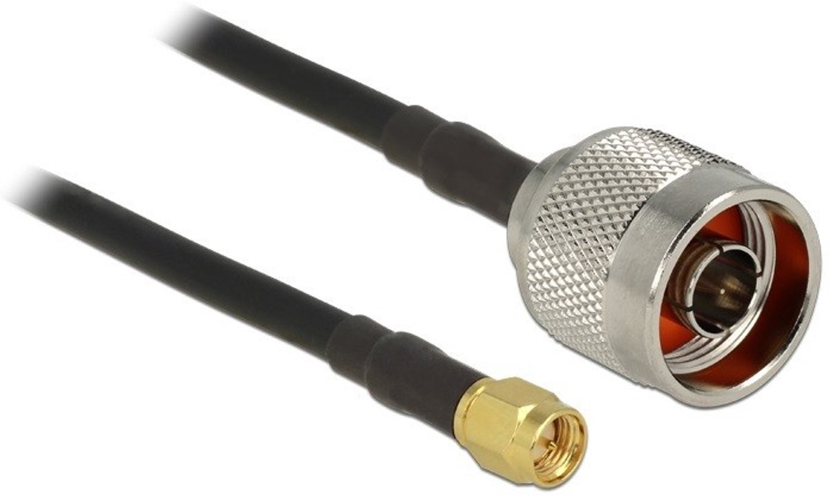 N (m) - SMA (m) kabel - RG58 - 50 Ohm / zwart - 10 meter