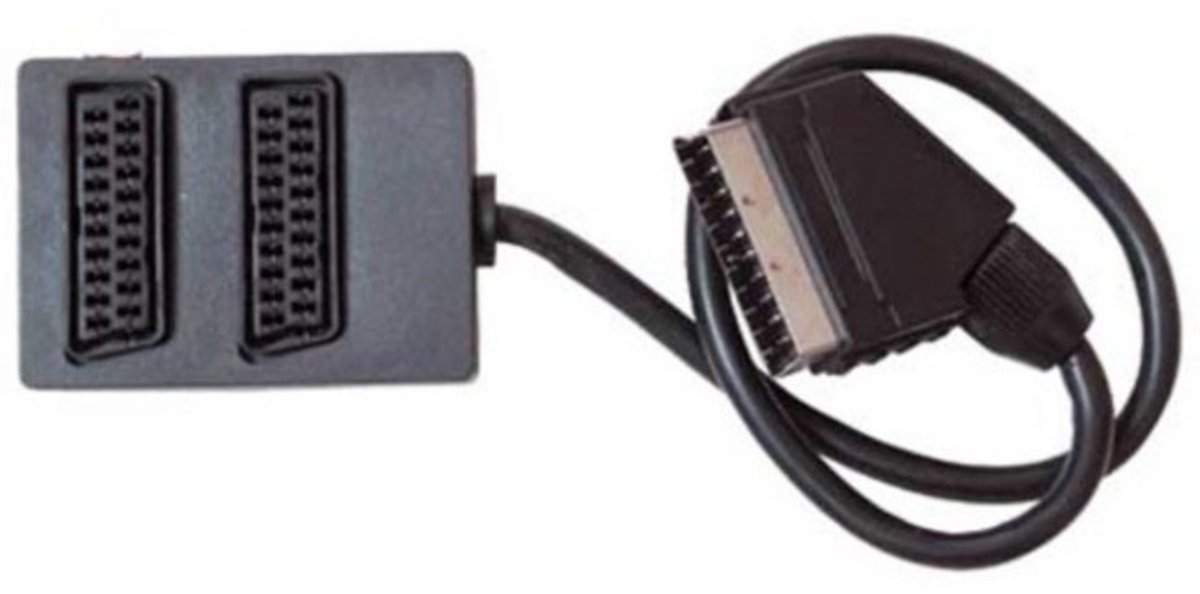 Scart verdeelbox met 2 aansluitingen / zwart - 0,40 meter