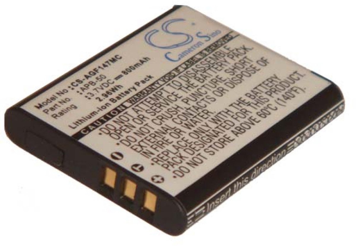 Camera accu compatibel met Agfa Optima 147 - vervangt APB-50 / 800 mAh