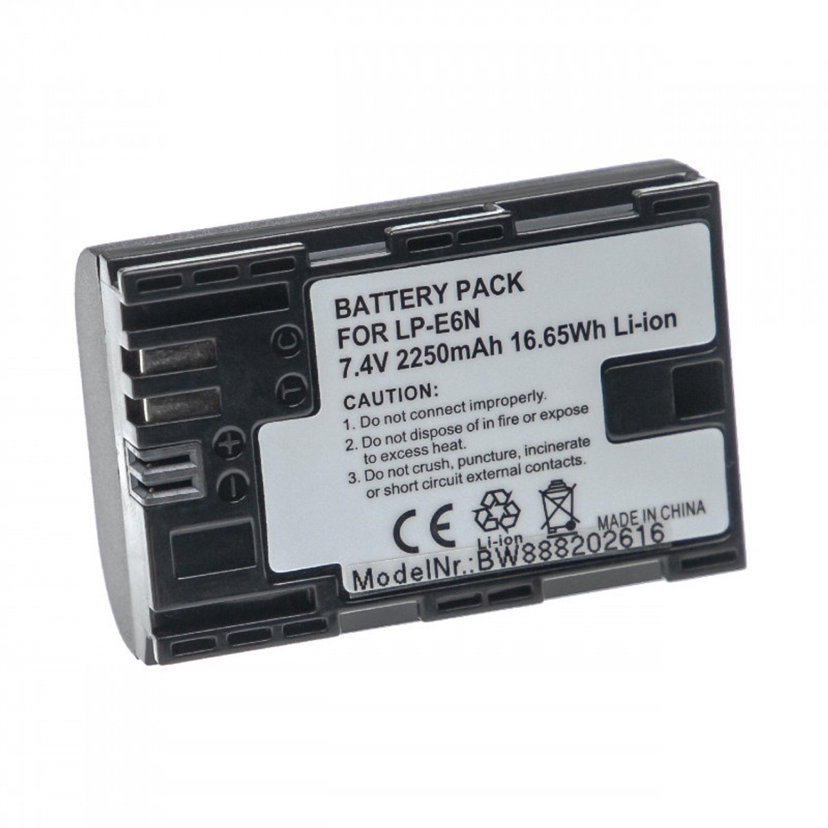 Camera accu compatibel met Canon LP-E6N en LP-E6NH / 2250 mAh