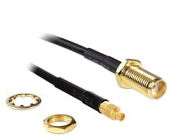 Delock - SMA Buchse zum Einbau - MMCX Stecker 200 mm
