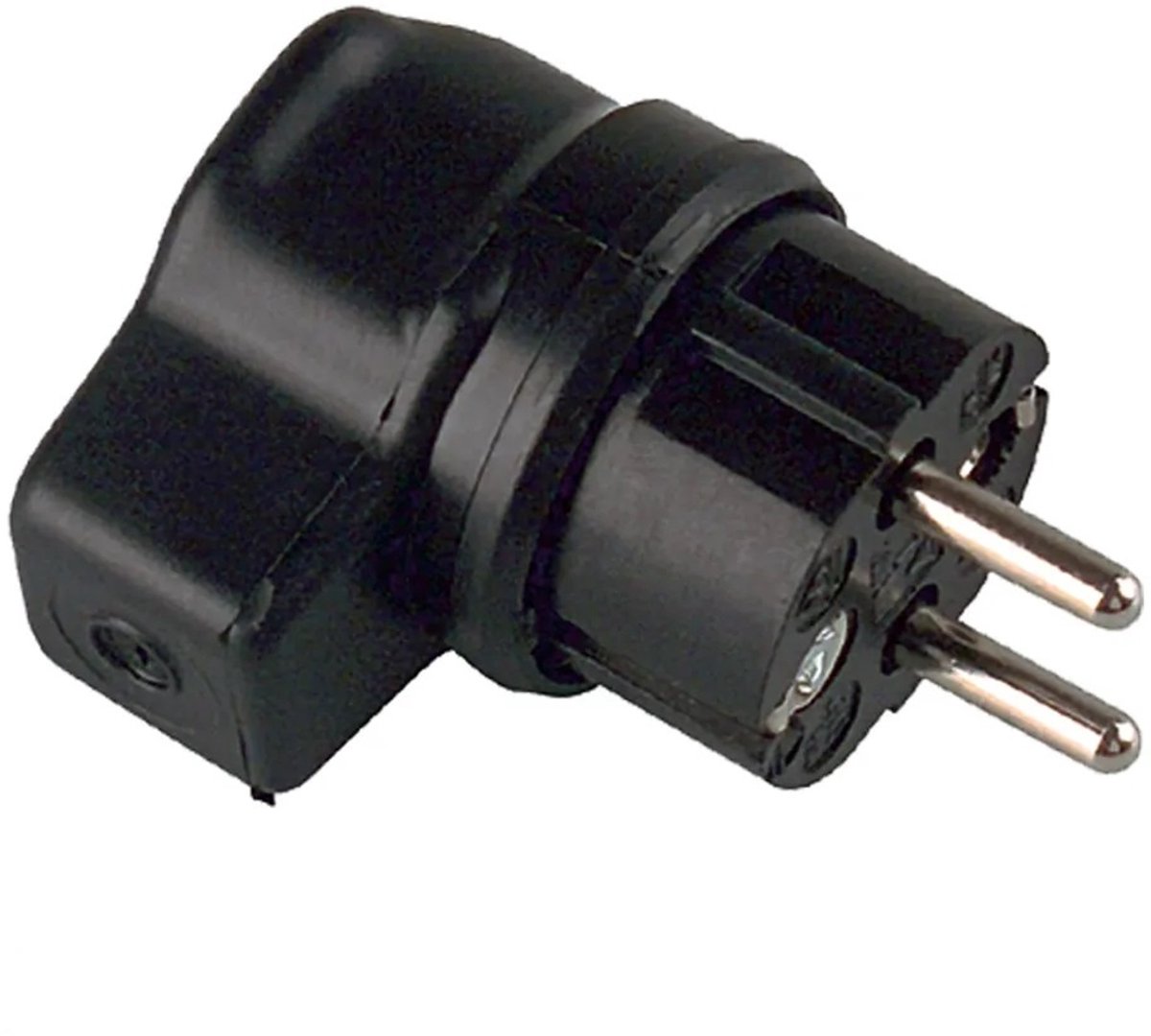 Bachmann CEE 7/7 geaarde haakse rubberen IP44 stroomstekker / zwart