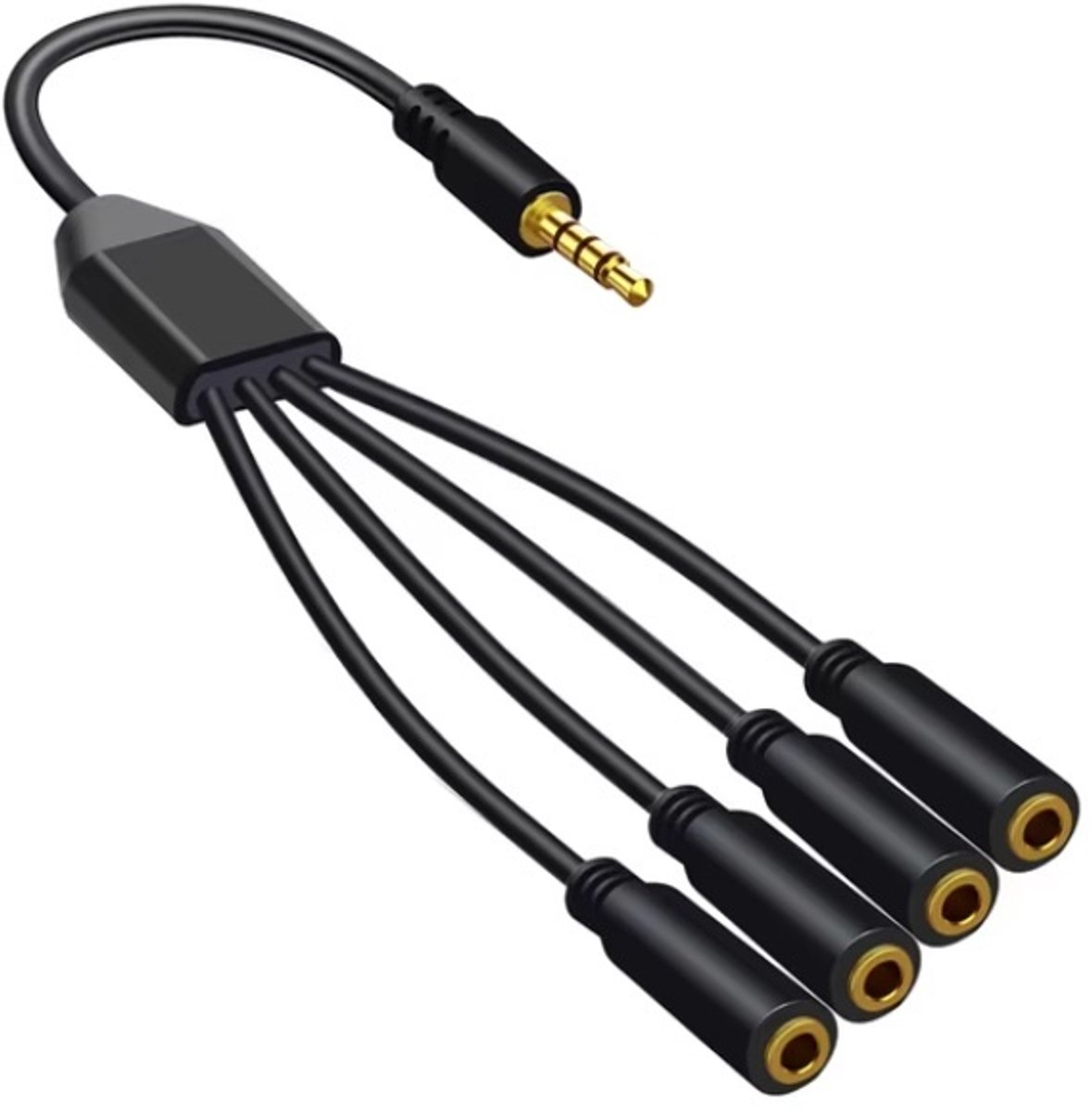 Image of 3,5mm Jack naar 4x 3,5mm Jack splitter | 4-polig | verguld | 0,30 meter