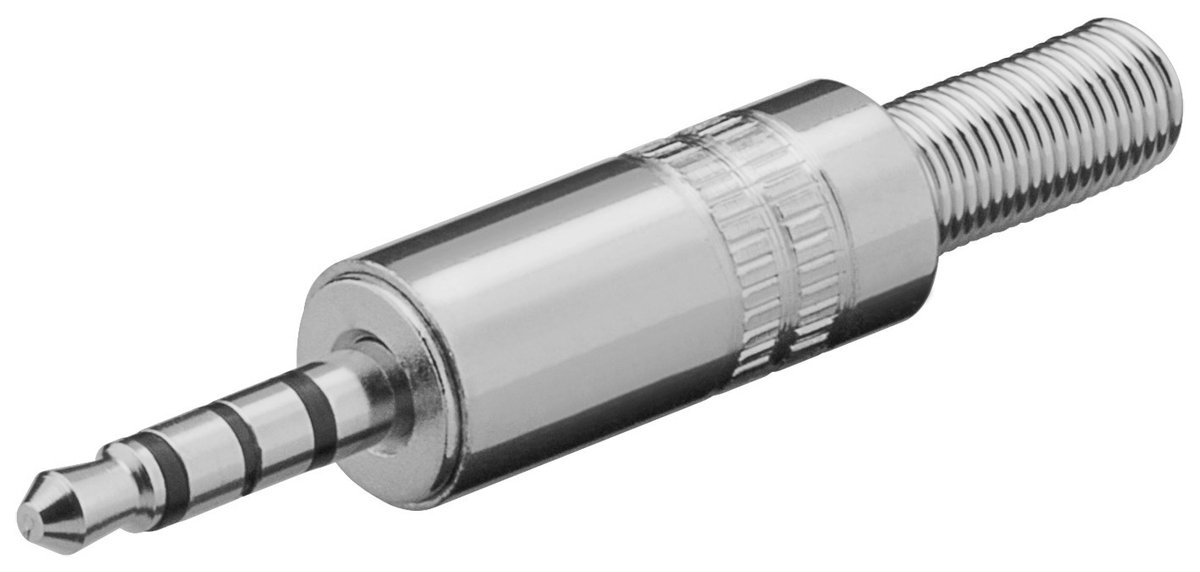 3,5mm Jack (m) connector - metaal - 4-polig / stereo