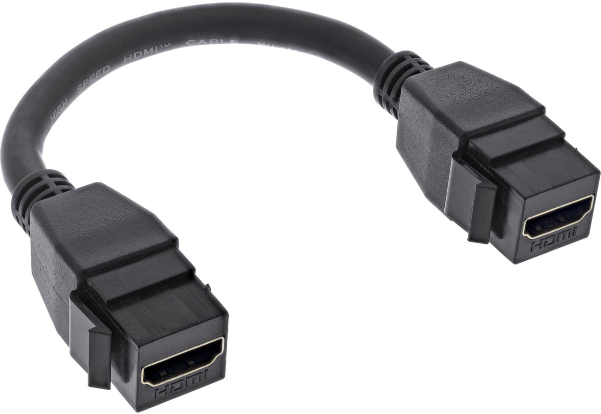 HDMI Keystone module - HDMI Keystone module | HDMI2.0 (4K 60Hz + HDR) | zwart | 0,20 meter