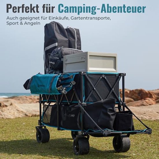 Opvouwbare Dubbeldekker Bolderkar met Achterklep en 500L Capaciteit voor Camping en Transport — afbeelding 5