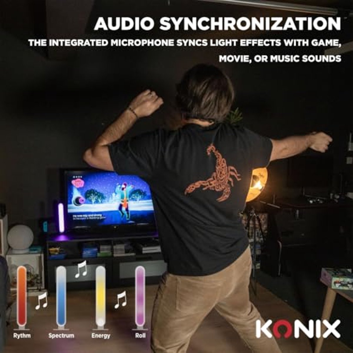 RGBIC Gaming Led Verlichtingsstaven met Vlam en Muzieksynchronisatie - 30 cm Hoog