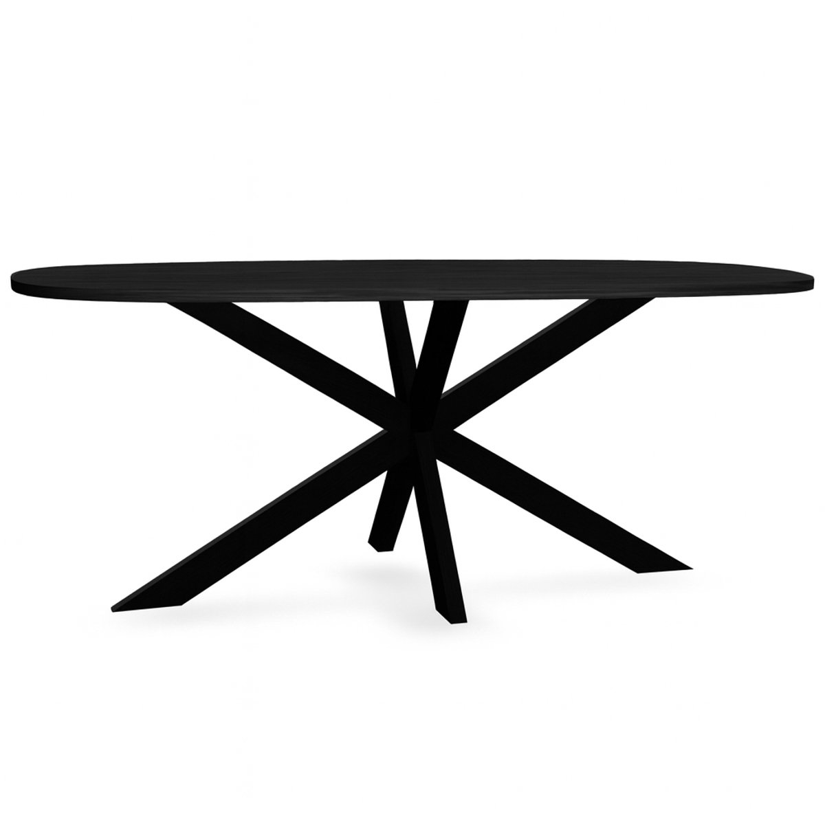 Eettafel Deens ovaal 210cm zwart Hero ovale eetkamer tafel