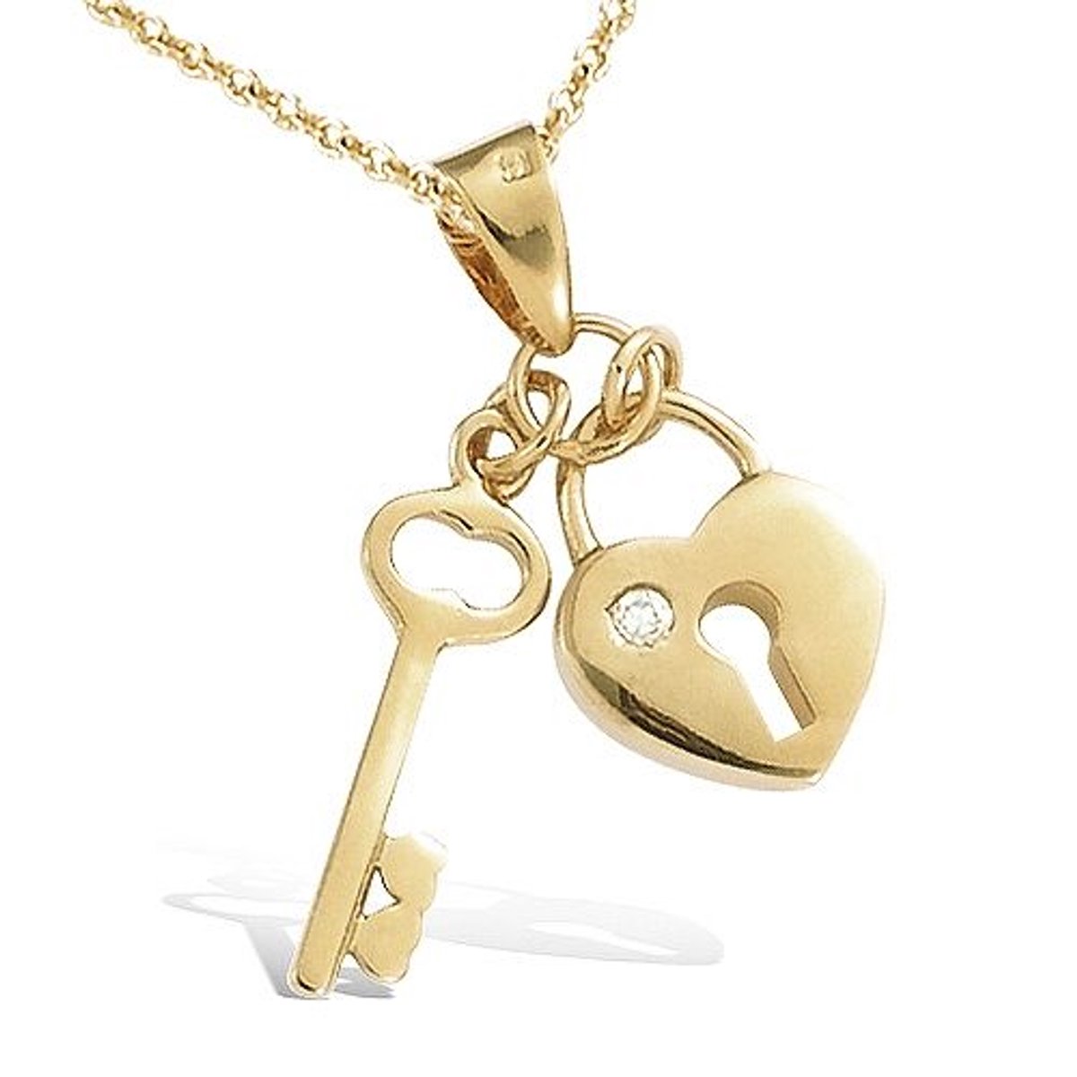 CHIVAL - Ketting 18K Verguld Goud " Key To My Heart" – Hartje, Luxe, Hypoallergeen, Perfect Cadeau voor Haar, Sleutel, Liefde, Love, Valentijn, Moederdag, Elegant, Romantiek, Dames, Sieraad, Geschenkverpakking