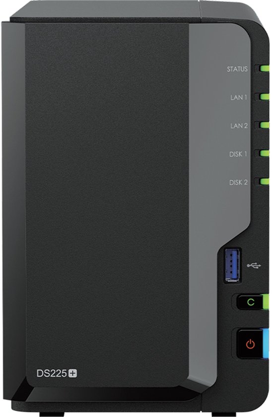 NAS Synology DS225+ à 2 baies et 24 To avec 2 disques durs Synology Plus de 12 To