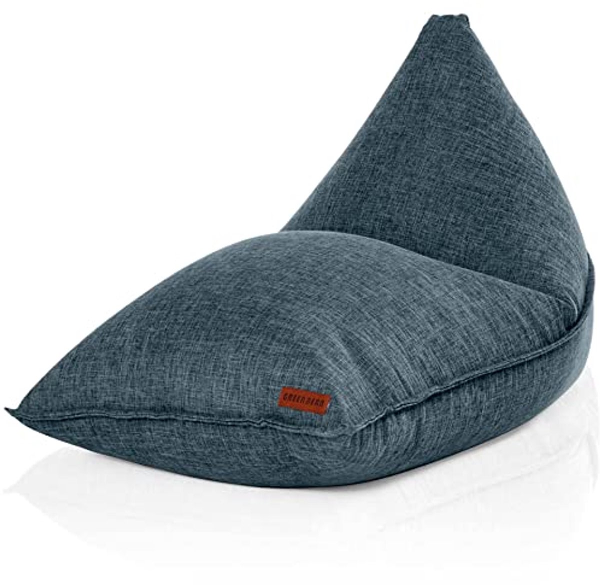Zit- en ligkussen Triangle 150 x 100 x 100 cm - Met 220 liter EPS-parelvulling - Wasbaar en comfortabel - Vloerkussen voor in huis - Blauw