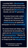 Lucovitaal NAD+ productinformatie over ingrediënten en voordelen voor celvernieuwing, vitaliteit, geheugen, huid en energieniveau.