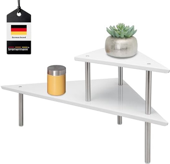SHBaizoy Stapelbaar metalen opbergrek, hoekrek voor de keuken met antislipmat, kastorganizer, voor keukenkast/badkamer/toonbank/gebruiksvoorwerpen SHBaizoy Stapelbaar metalen opbergrek, hoekrek voor de keuken met antislipmat, kastorganizer, voor keukenkast/badkamer/toonbank/gebruiksvoorwerpen