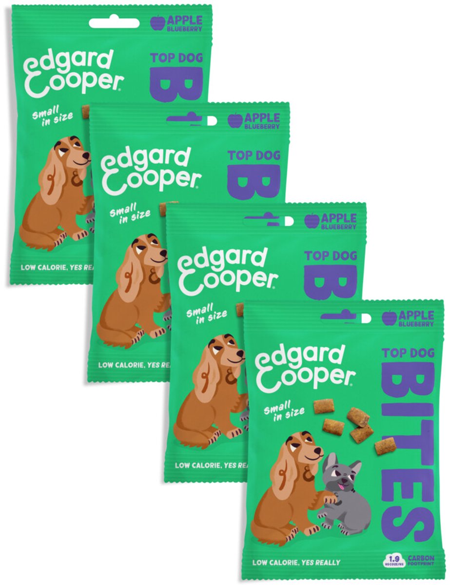 Edgard & Cooper 4x Natuurlijke Hondensnacks, Appel Bites (4 x 50g), Graanvrije Beloningen, Vers Vlees, vol Essentiële Aminozuren voor een Gezonde Spijsvertering