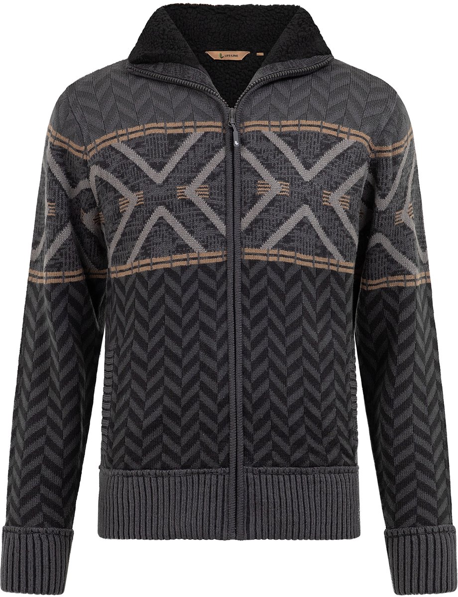 Vest Bram 2 d. gebreid gevoerd Life Line Grijs