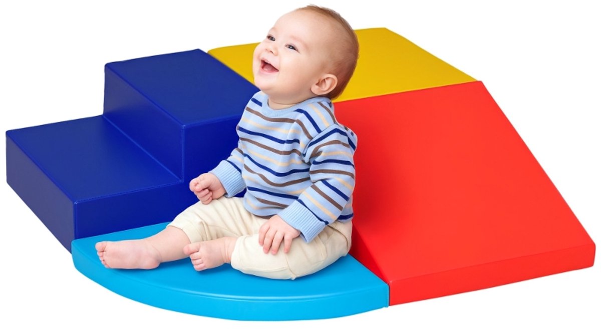 4 stuks schuimblokken voor kinderen. Zachte bouwblokken om te klimmen. Bouwblokken. Zachte reuzenbouwblokken. Constructiespeelgoed. Grote bouwblokken. Schuimblokken. Speelblokken voor baby's en peuters. Veelkleurig.