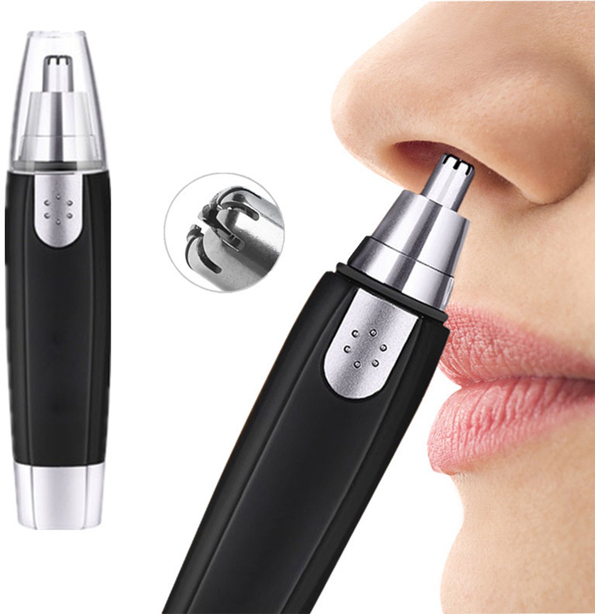 Neushaartrimmer Exclusief 1xAA Baterijen - Neustrimmer-Oortrimmer-Neustrimmer Mannen en Vrouwen-Afspoelbare kop- Kleur: Zwart