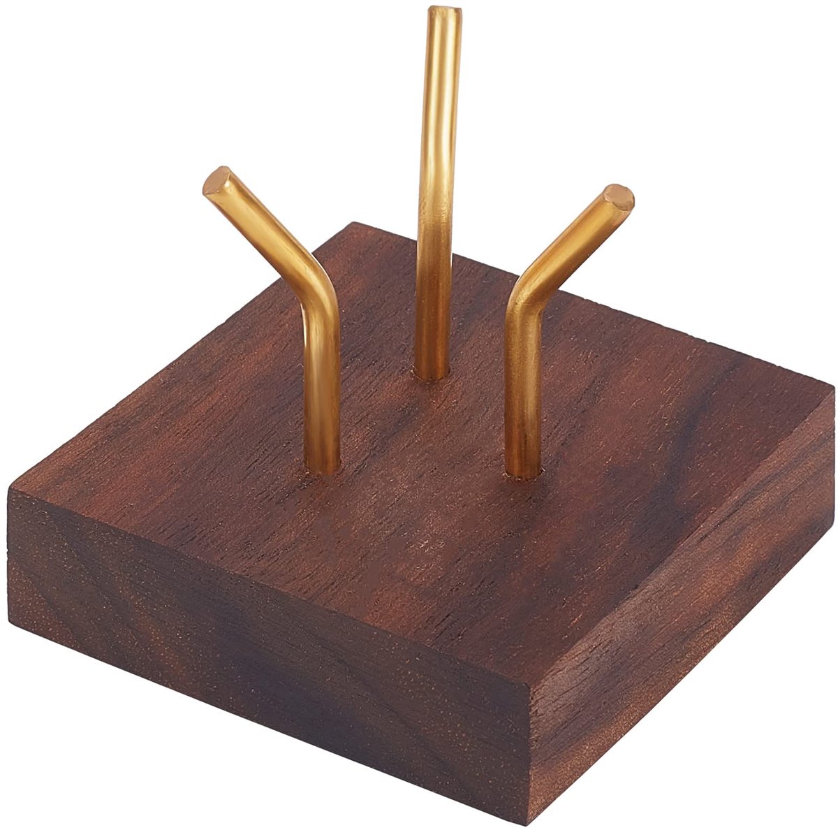 Decoratieve display sokkel met houten sokkel met metalen arm display standaard houten ezel kleine houder voor glazen ballen voor kristallen ballen, minerale stenen, foto's