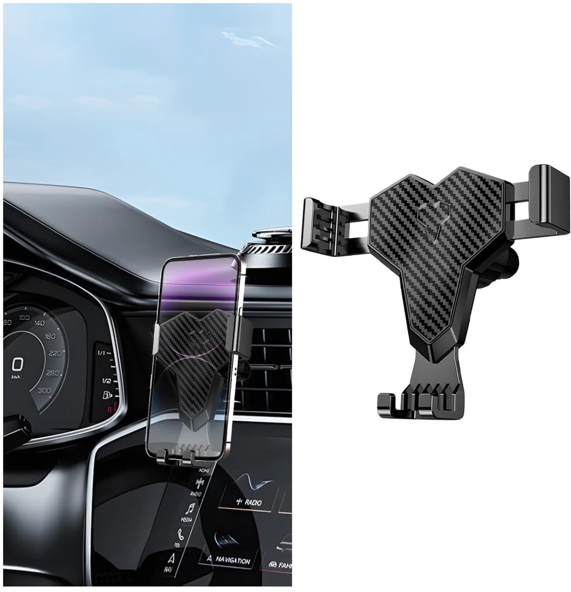Telefoonhouder ventilatierooster voor auto, telefoonhouder rooster 360 graden draaibaar, autoaccessoires ventilatie autohouder voor mobiele telefoon, houder voor mobiele telefoon, auto klem
