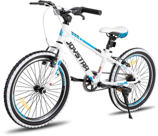 JOYSTAR Lubbock 24" Kinder Hardtail Mountainbike - 1 versnelling - V-brake - Witte noppenbanden - Wit van JOYSTAR — afbeelding 2
