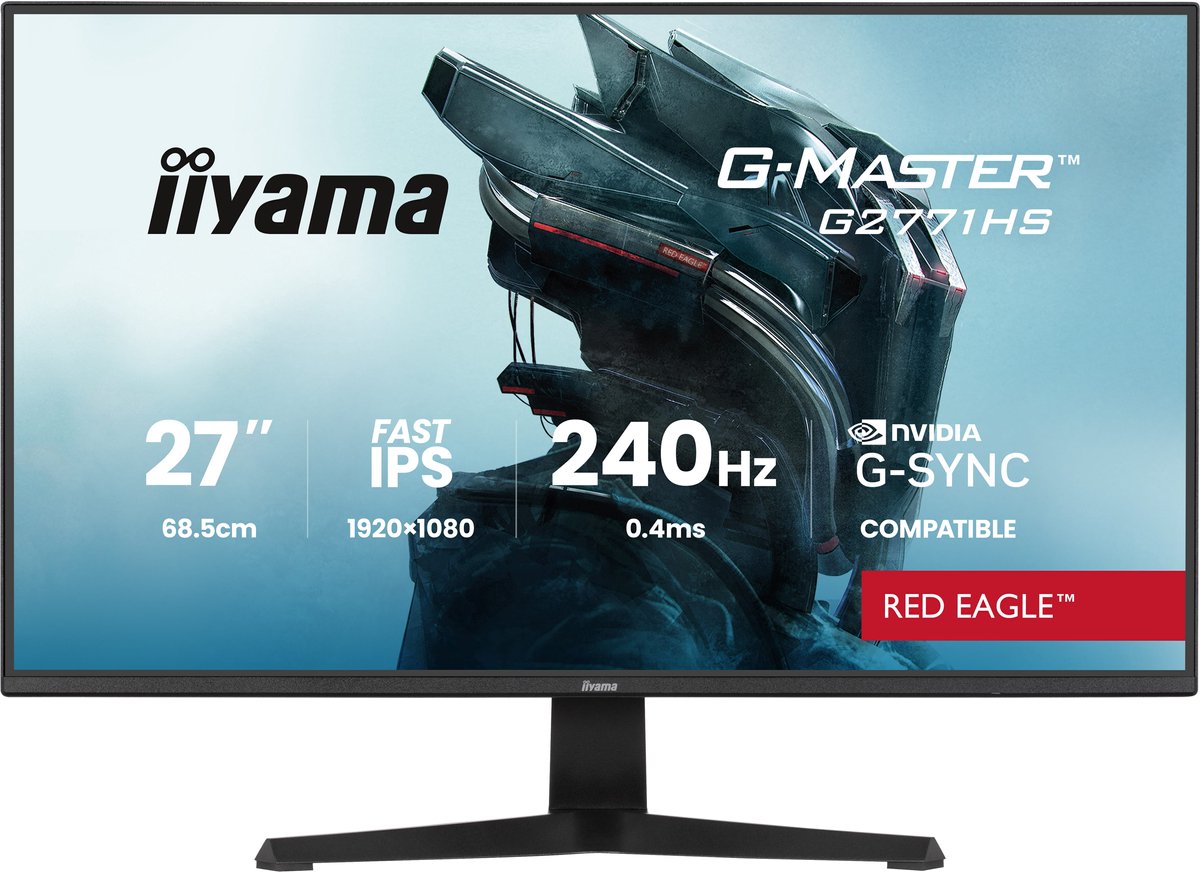 iiyama G-Master G2771HS-B1 Red Eagle - 27 inch - Full HD - IPS - 240 Hz - G-Sync compatible - iiyama - €129,00
