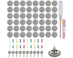 Autodakreparatieclips - 65 Stuks - Auto Dakhemel Reparatieset - Dakreparatieschroeven - Dakbevestigingsclips voor binnen - met Spelden, Schroevendraaier, Meetlint - Universele Autodakklinknagels - voor Alle Auto's - Grijs
