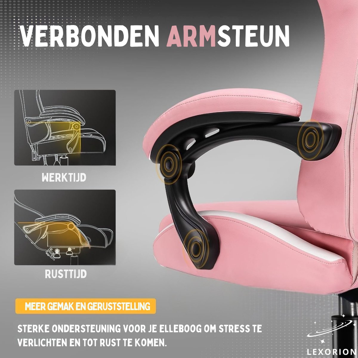 Lexorion Ergonomische Gaming Stoel met Gratis RGB Gamingmuis - afbeelding 3