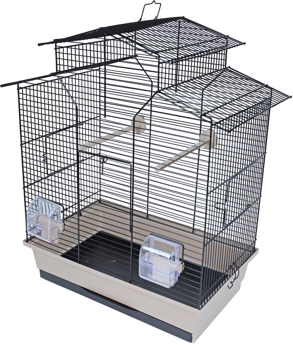Interzoo Vogelkooi - Complete vogelkooi - Vogelkooien - Vogelkooien voor binnen - 51x30x60,5cm - Zwart / Beige thumbnail 3