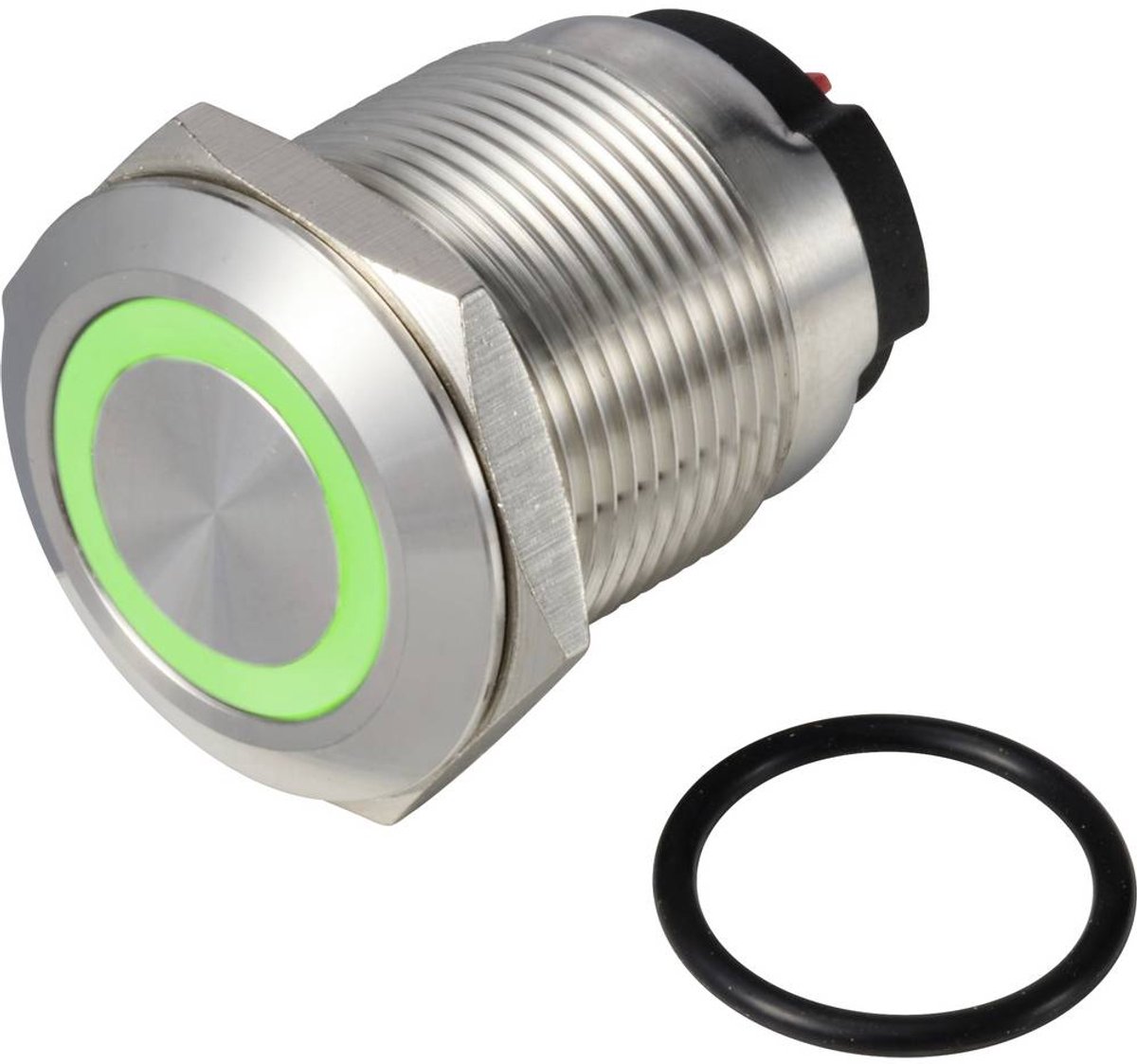 TRU COMPONENTS TC-13224196 ONPOW6319F-10E/Q/G/12V/S Druktoets 36 V DC/AC 2 A 1x uit/(aan) Moment Groen IP65 1 stuk(s)