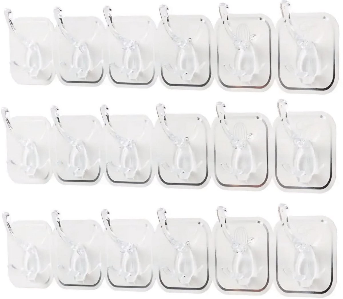 Wandhaken 6-in-1 Wit 3 stuks - Ophanghaken - Handdoekhaakjes - Zelfklevende plakhaken voor