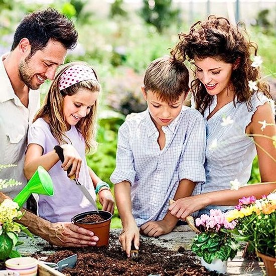 Compleet Tuingereedschap Set voor Tuinieren - Lichtgewicht en Duurzaam Tuinschaar, Handtroffel, Transplantator, Handhark en Tuinhandschoenen — afbeelding 2