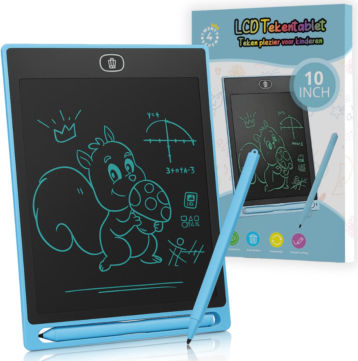 Twenty4seven® Tekentablet voor Kinderen - 10 Inch Tekenbord Blauw - Teken Tablet Kids - Tekentablets met LCD Scherm