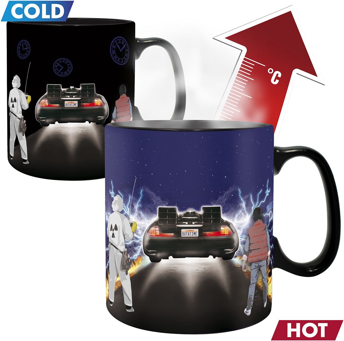 Back To The Future Time Machine - Tasse mit Thermoeffekt Unisex Kop - meerkleurig - Standard